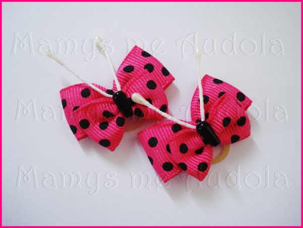 Laço Borboletas Pink/Preto