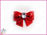 Laço de Paetê com Pontas Vermelho