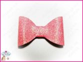 Laço de Tecido com Glitter Simples Light Pink - G
