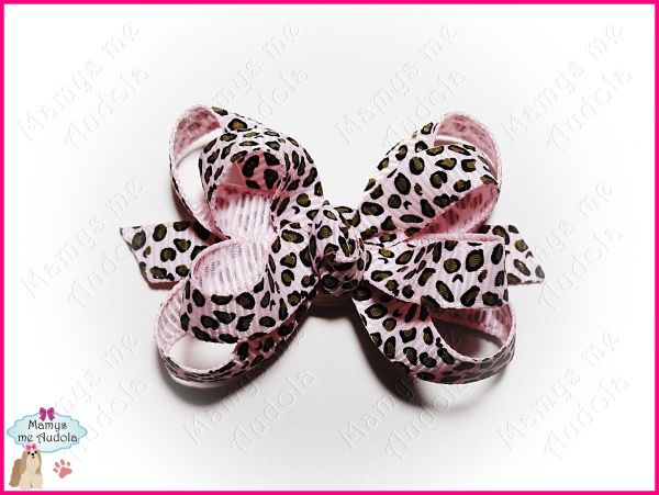 Litle Bow Animal Print - Rosa Bebê