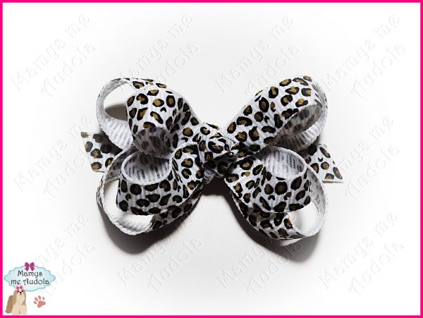 Litle Bow Animal Print - Branco
