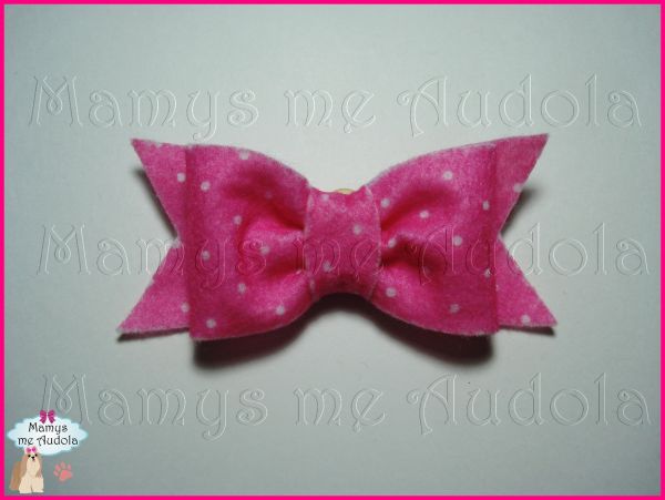 Laço de Feltro Rosa Poá
