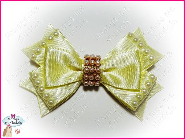 Laço Pearl - Amarelo Bebê