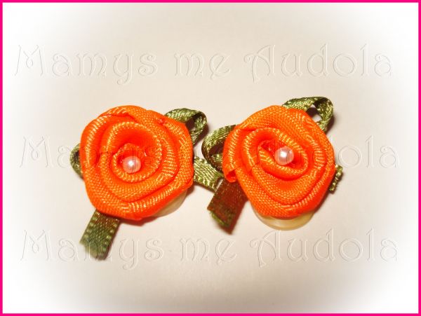 Flor Cetim Laranja Fluor