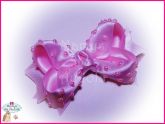 *Novo!! Laço Boutique Rosa com Pérolas
