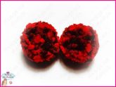 Pom Pons de Lã Vermelho Mesclado