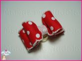 Resinado Duplo Vermelho Poá - Croche Branco