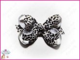 Litle Bow Animal Print - Branco