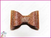 Laço de Tecido com Glitter Duplo Gold - G