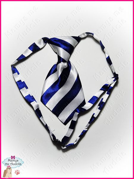Gravata Importada Listras (Azul & Branco)