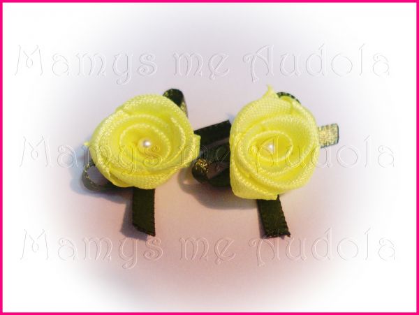 Flor Cetim Amarelo Fluor