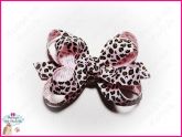 Litle Bow Animal Print - Rosa Bebê