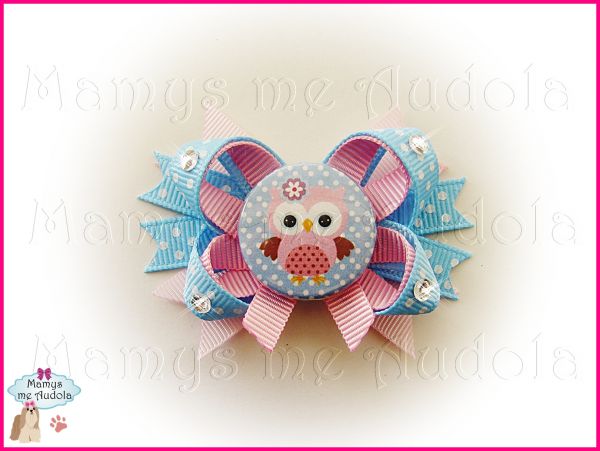 Sweet Bow Coruja Rosa Botton