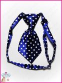 Gravata Importada Poá Pequeno(Azul & Branco)