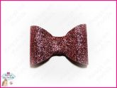 Laço de Tecido com Glitter Simples Rose Pink - M