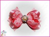 Laço Boutique com Renda Rosa