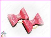 Laço de Tecido com Glitter Simples Light Pink - P
