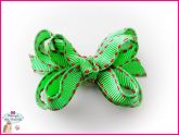Litle Bow Pespontado - Verde/Rosa