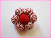 Flor de Fuxico Floral Vermelho