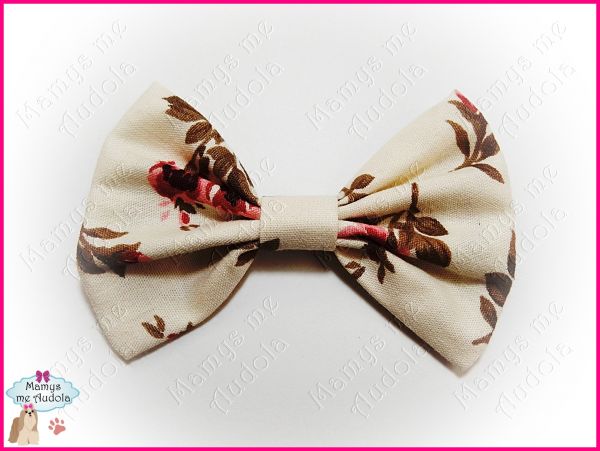 Laço de Tecido Floral Fundo Bege