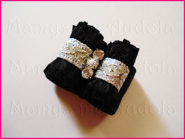 Resinado Duplo Fru Fru Preto c/Prata