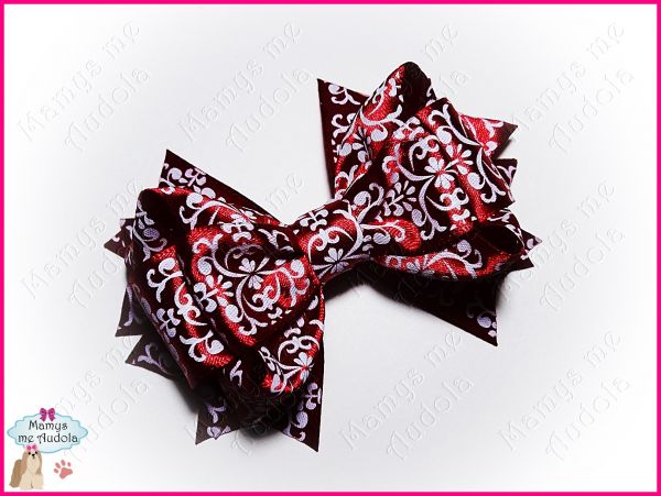 Laço Boutique Duplo Arabescos Vermelho