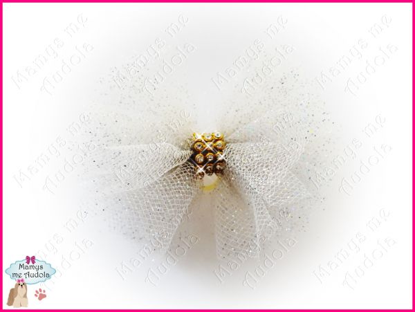 Tulle Bow Silver