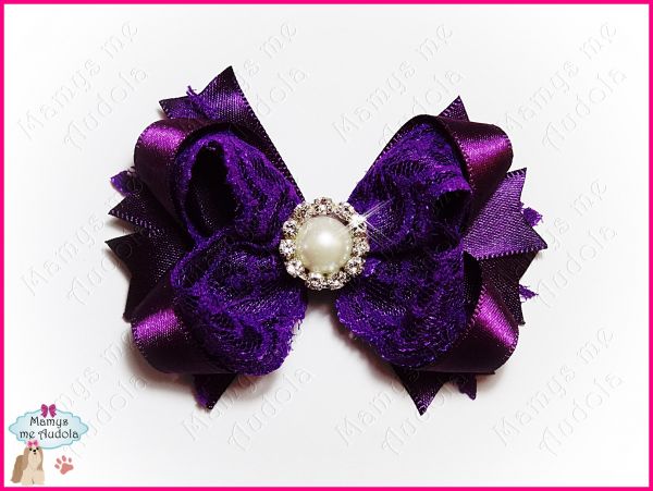 Laço Boutique com Renda Roxo