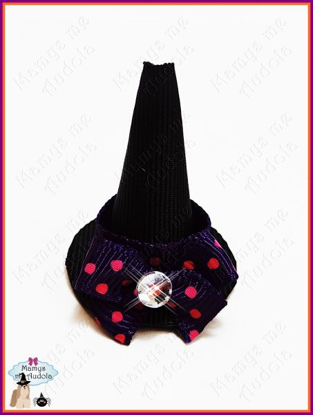 Mini Chapéu de Bruxa c/Laço Roxo