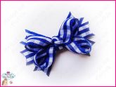 *Laço Boutique Xadrez - Azul & Branco