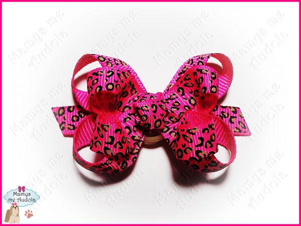 Litle Bow Animal Print - Rosa