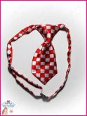 Gravata Importada Quadrados (Vermelho & Branco)