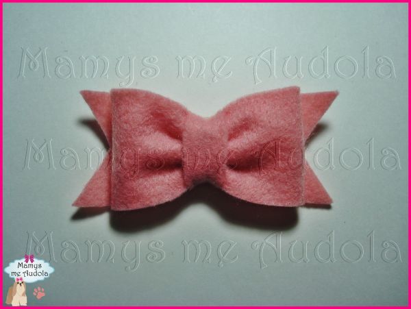 Laço de Feltro Rosa Bebê