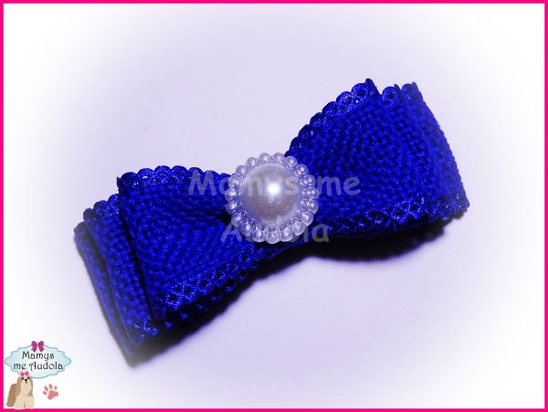 Laço Triplo de Juta - Azul Royal
