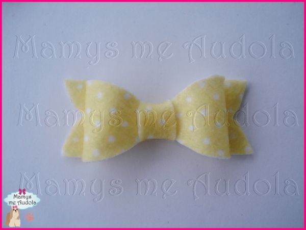 Lacinho Feltro Poá  - Amarelo