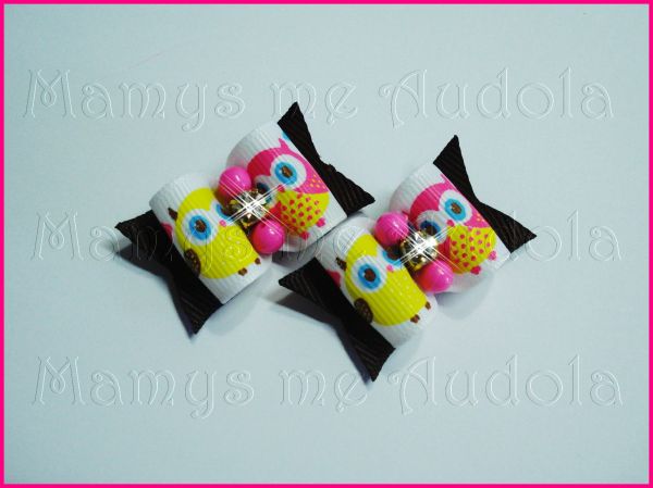 Resinado Corujas Rosa & Amarela