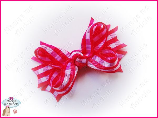 *Laço Boutique Xadrez - Rosa & Branco