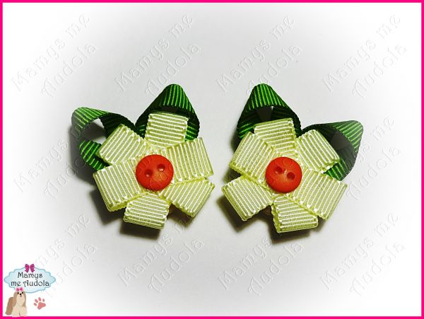 Flor Gorgurão Amarelo Bebê