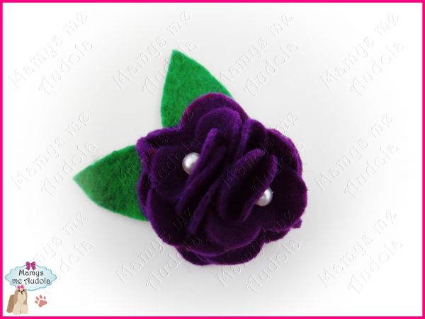 Flor de Feltro - Roxa