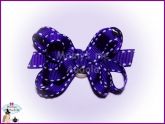 Litle Bow Pespontado  - Roxo/Branco