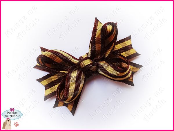 *Laço Boutique Xadrez - Marrom & Bege