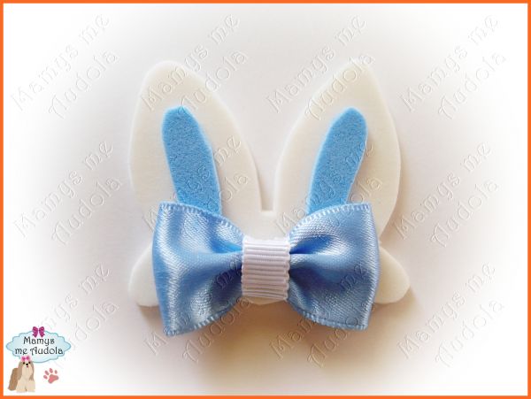 Orelhas Coelho Branco & Azul