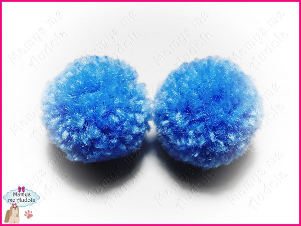 Pom Pons de Lã Azul Celeste