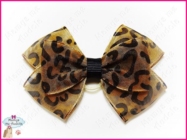 Laço Voal Animal Print Marrom