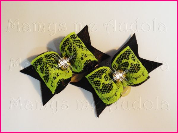 Resinado Renda Fluor Verde/Preto