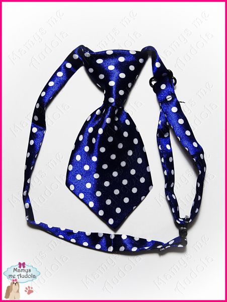 Gravata Importada Poá Pequeno(Azul & Branco)