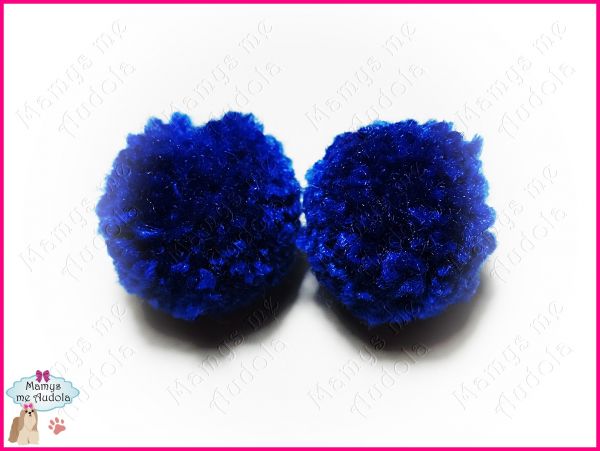 Pom Pons de Lã Azul Escuro