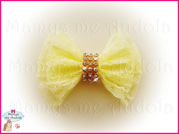 Laço de Renda Amarelo Bebê