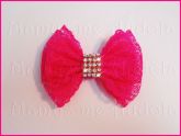 Laço de Renda Rosa Fluor