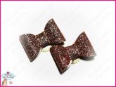 Laço de Tecido com Glitter Simples Gold - P